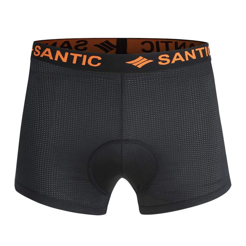 Santic شورتات دراجات سانيتيك للرجال مع وسادة 3D شورتات دراجات داخلية مع قبضة ساق مضادة للانزلاق باللون الأسود - Image 1